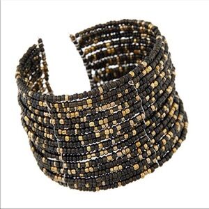 Boho ethnic handmade wire beaded boutique beaded cuff bracelet NWT